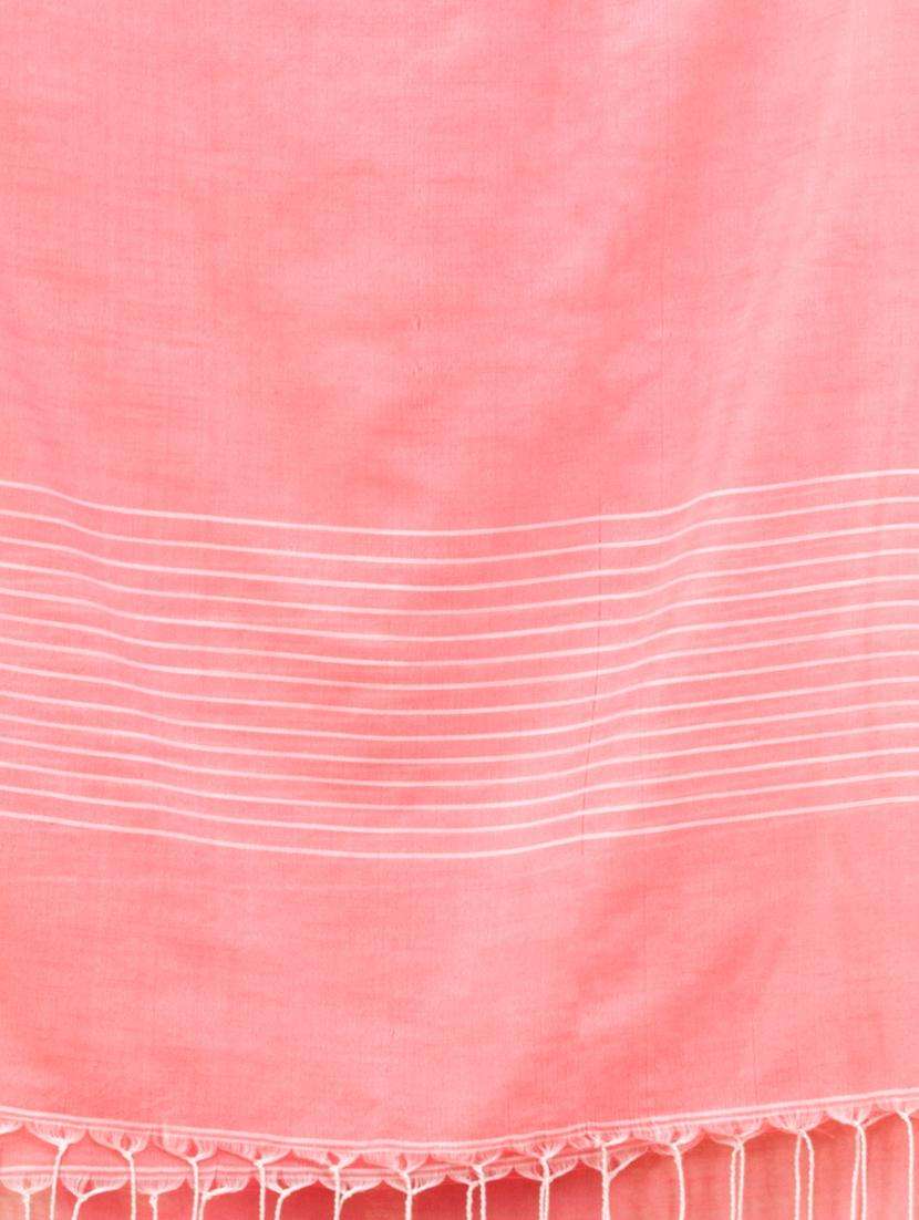 women solid handloom saree with blouse - 22043771 -  Standard Image - 3