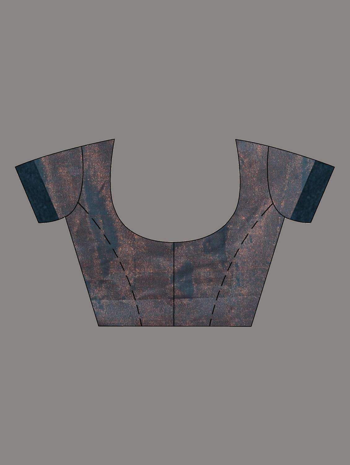 women teal handloom saree with blouse - 22043776 -  Standard Image - 3