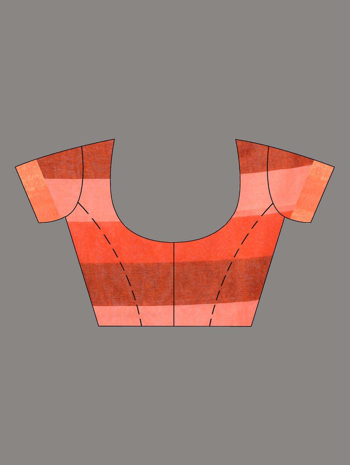 women striped handloom saree with blouse - 22043799 -  Standard Image - 3