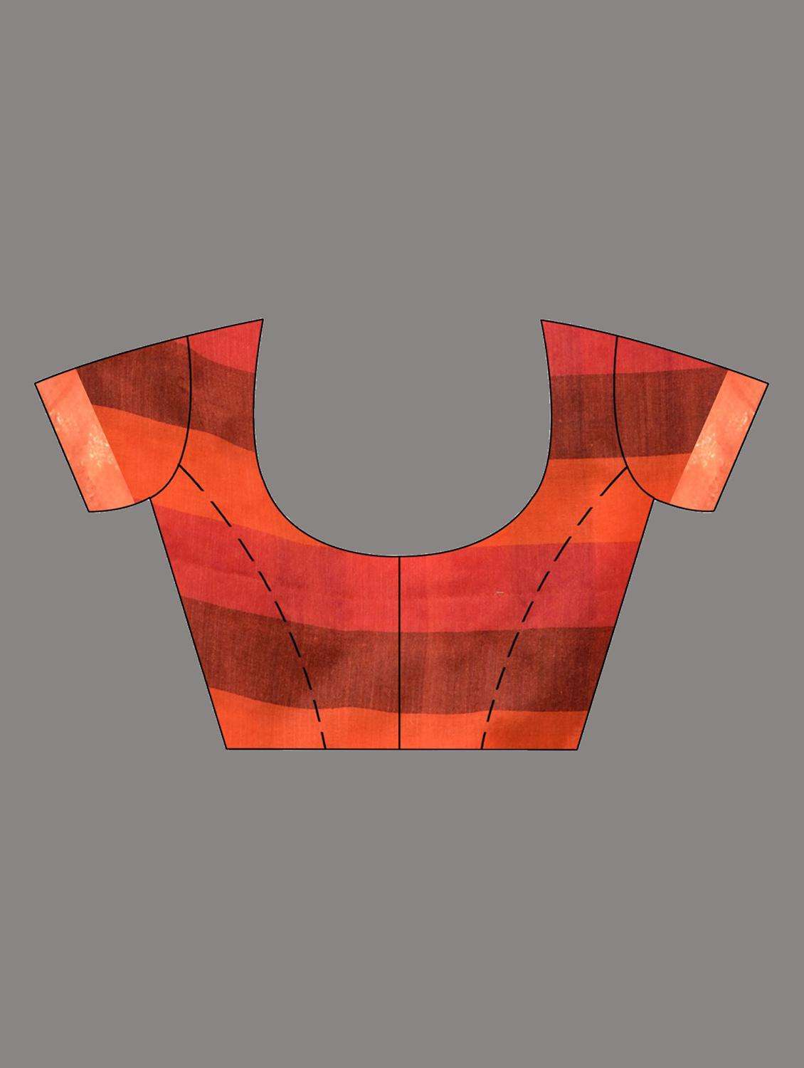 women striped handloom saree with blouse - 22043801 -  Standard Image - 3