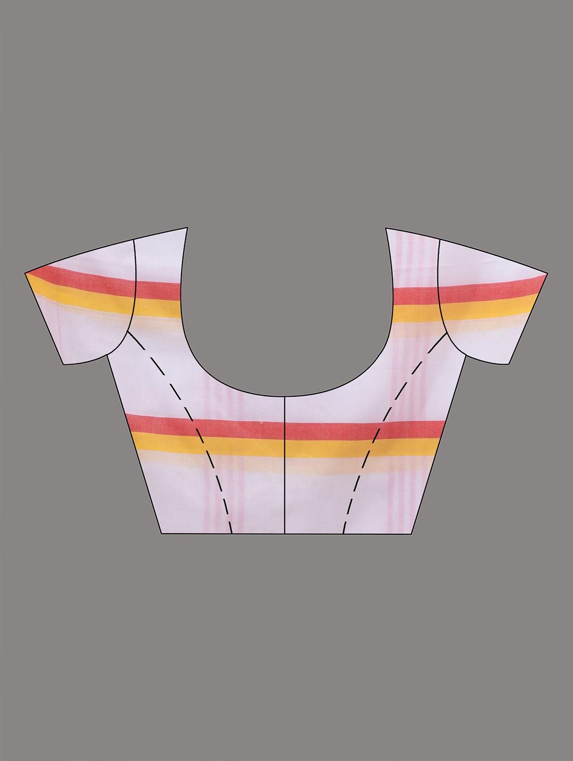 women striped handloom saree with blouse - 22043816 - Standard Image - 3