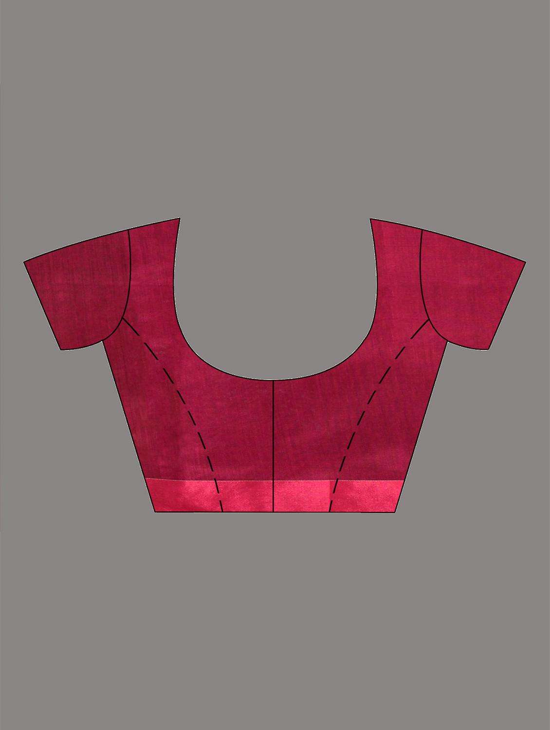 women magenta handloom saree with blouse - 22043836 -  Standard Image - 3