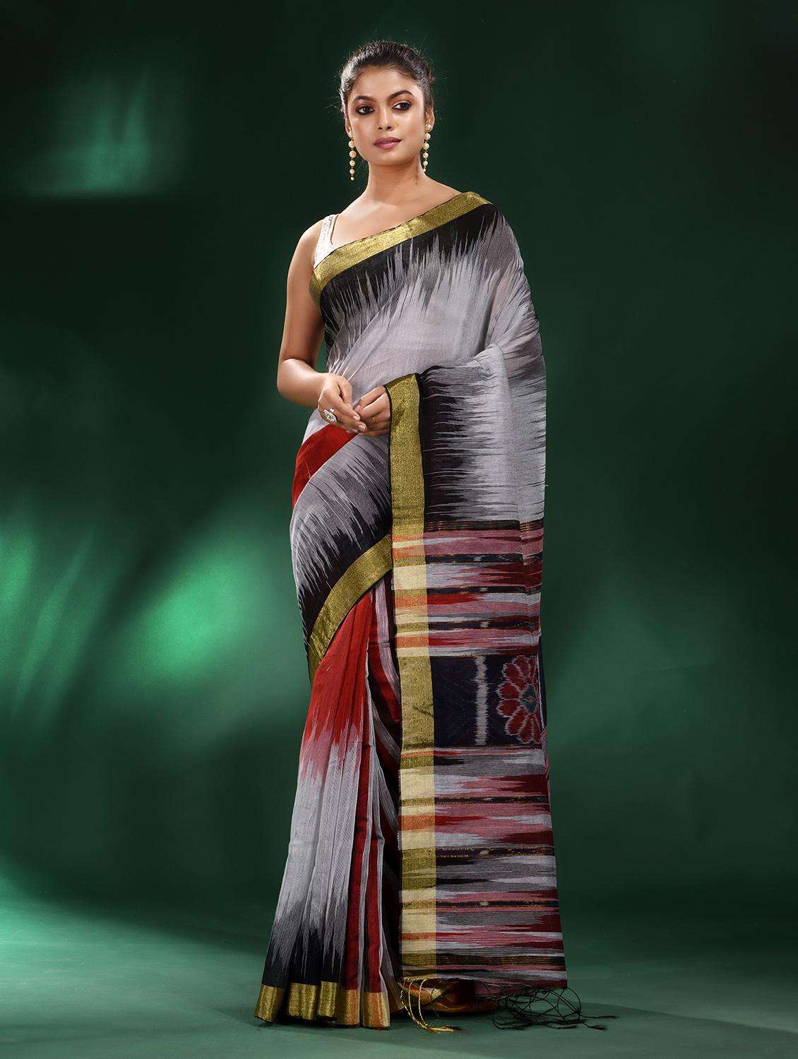women self design handloom saree with blouse - 22043879 -  Zoom Image - 0