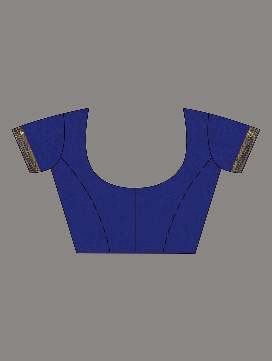 women solid with bordered saree with blouse - 22043897 -  Standard Image - 3