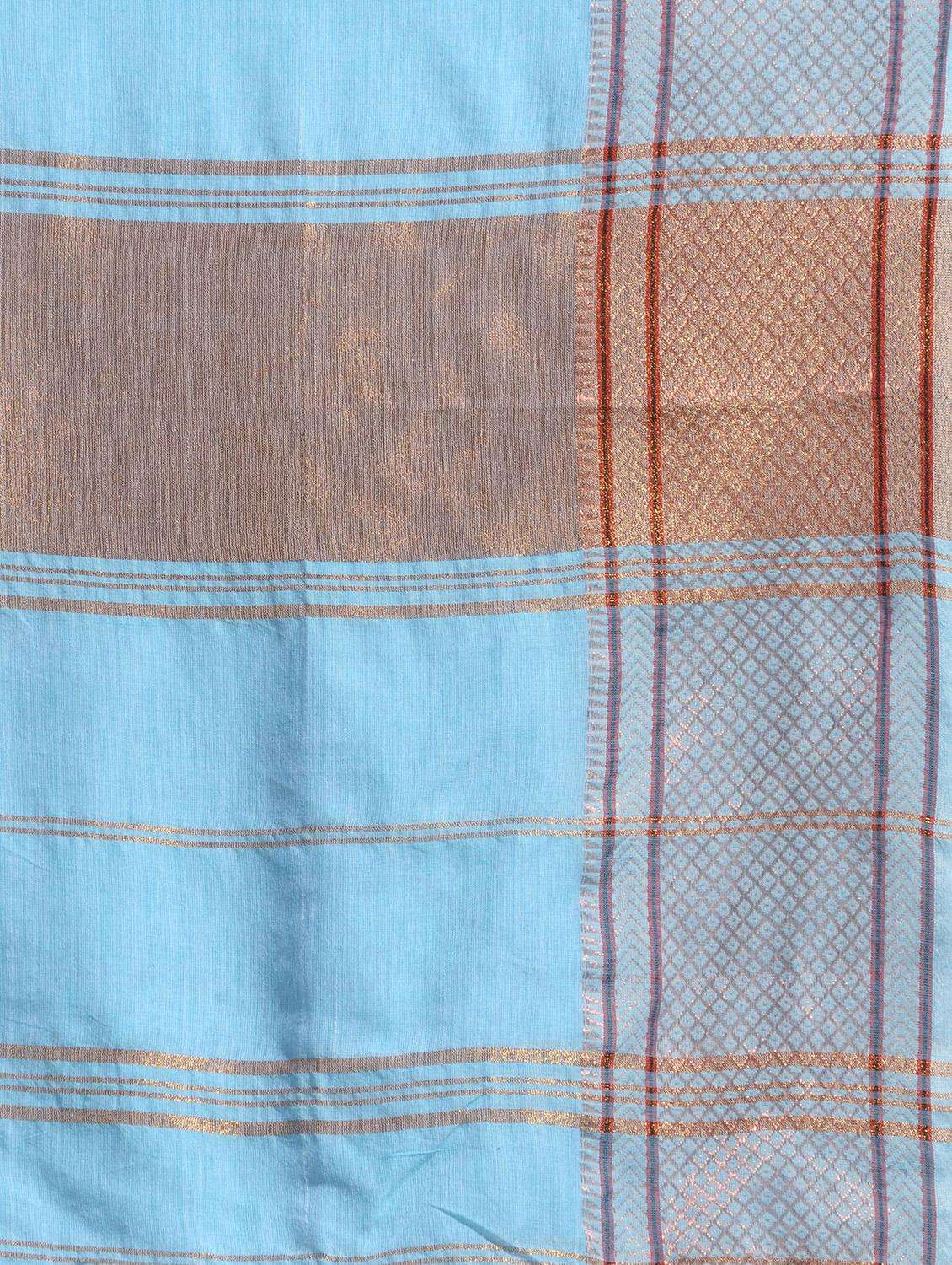 women solid with bordered saree with blouse - 22043898 -  Standard Image - 3