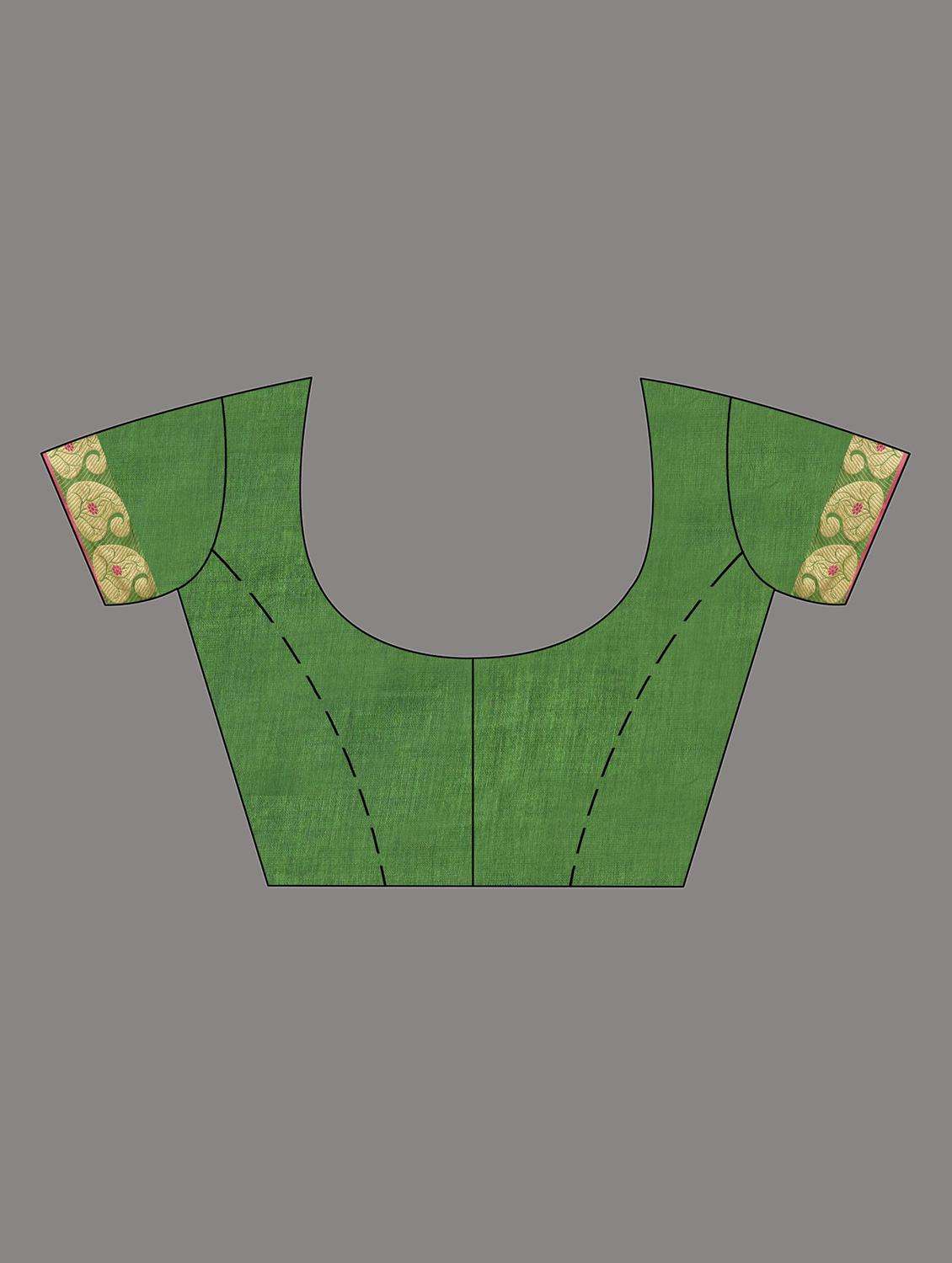 women solid with bordered saree with blouse - 22043907 -  Standard Image - 3