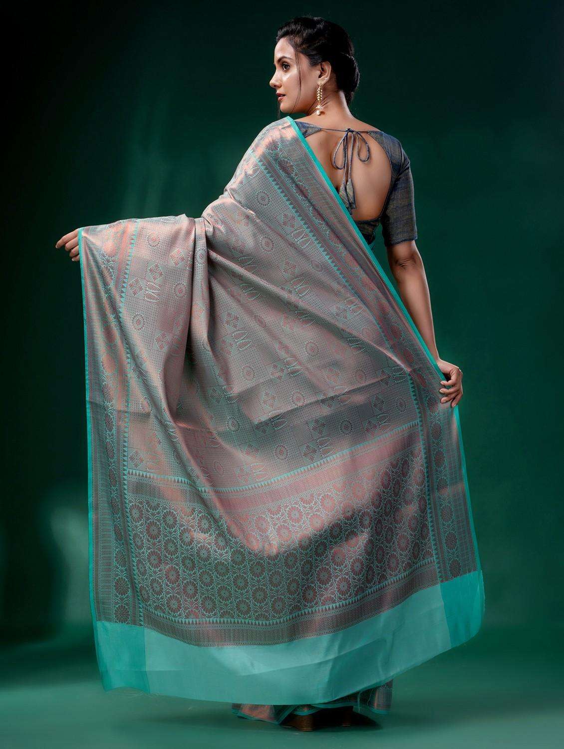 women self design southern silk saree with blouse - 22043920 -  Standard Image - 3