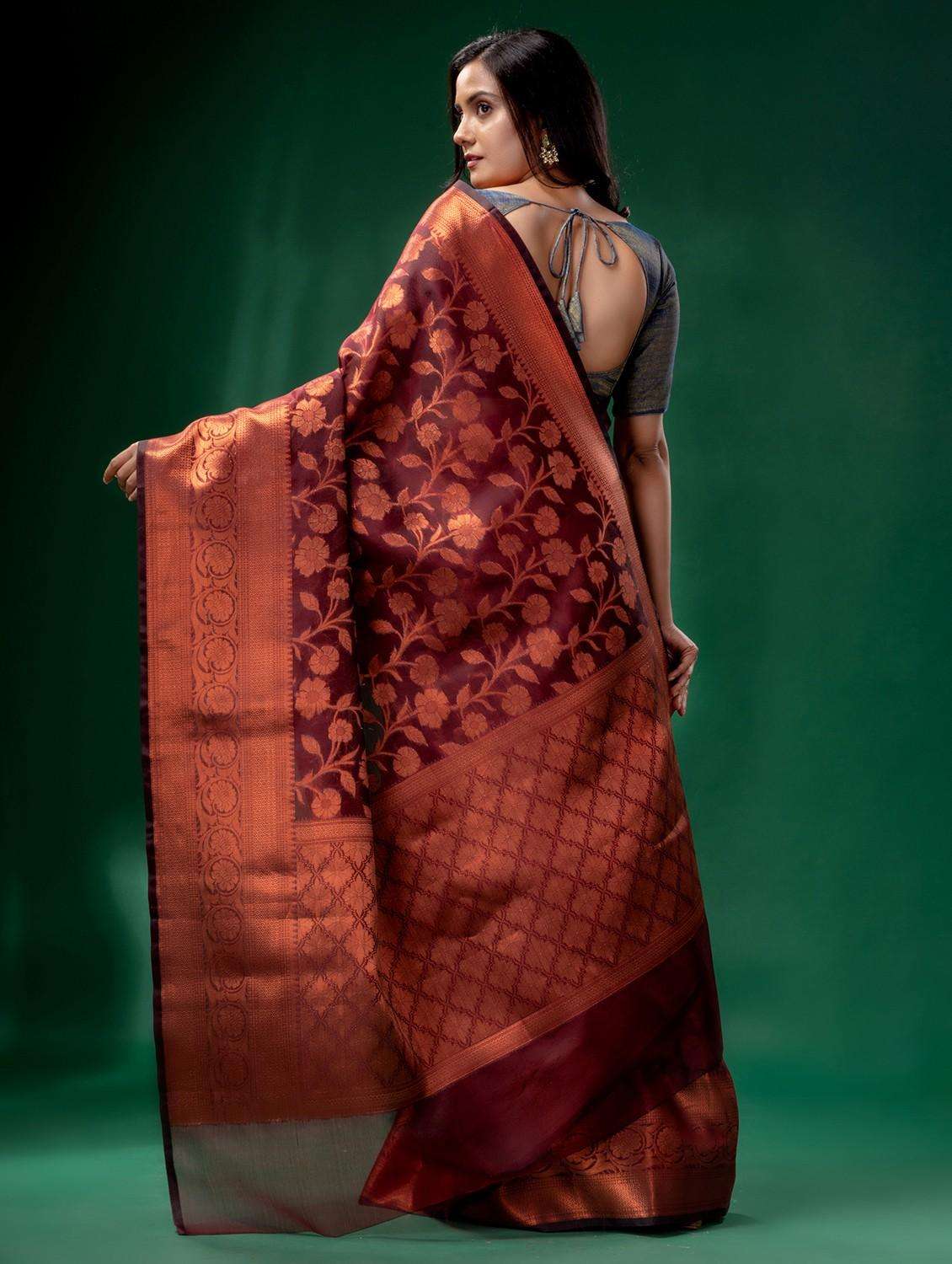 women self design banarasi saree with blouse - 22043933 -  Standard Image - 3