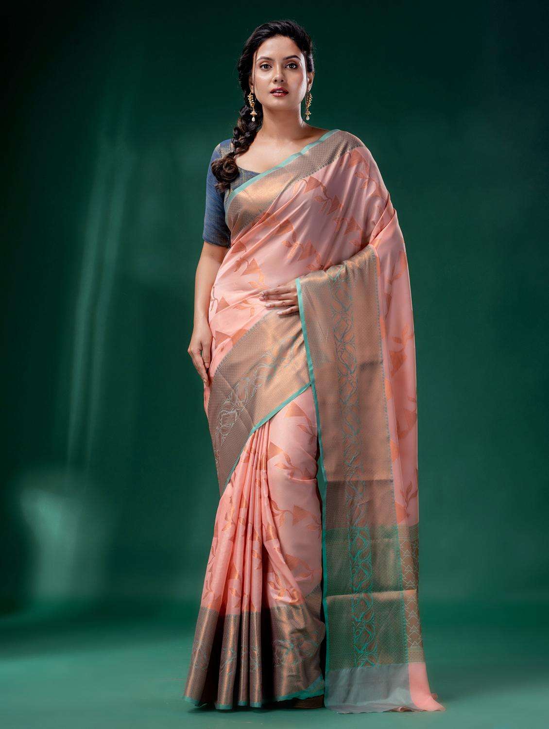 women self design banarasi saree with blouse