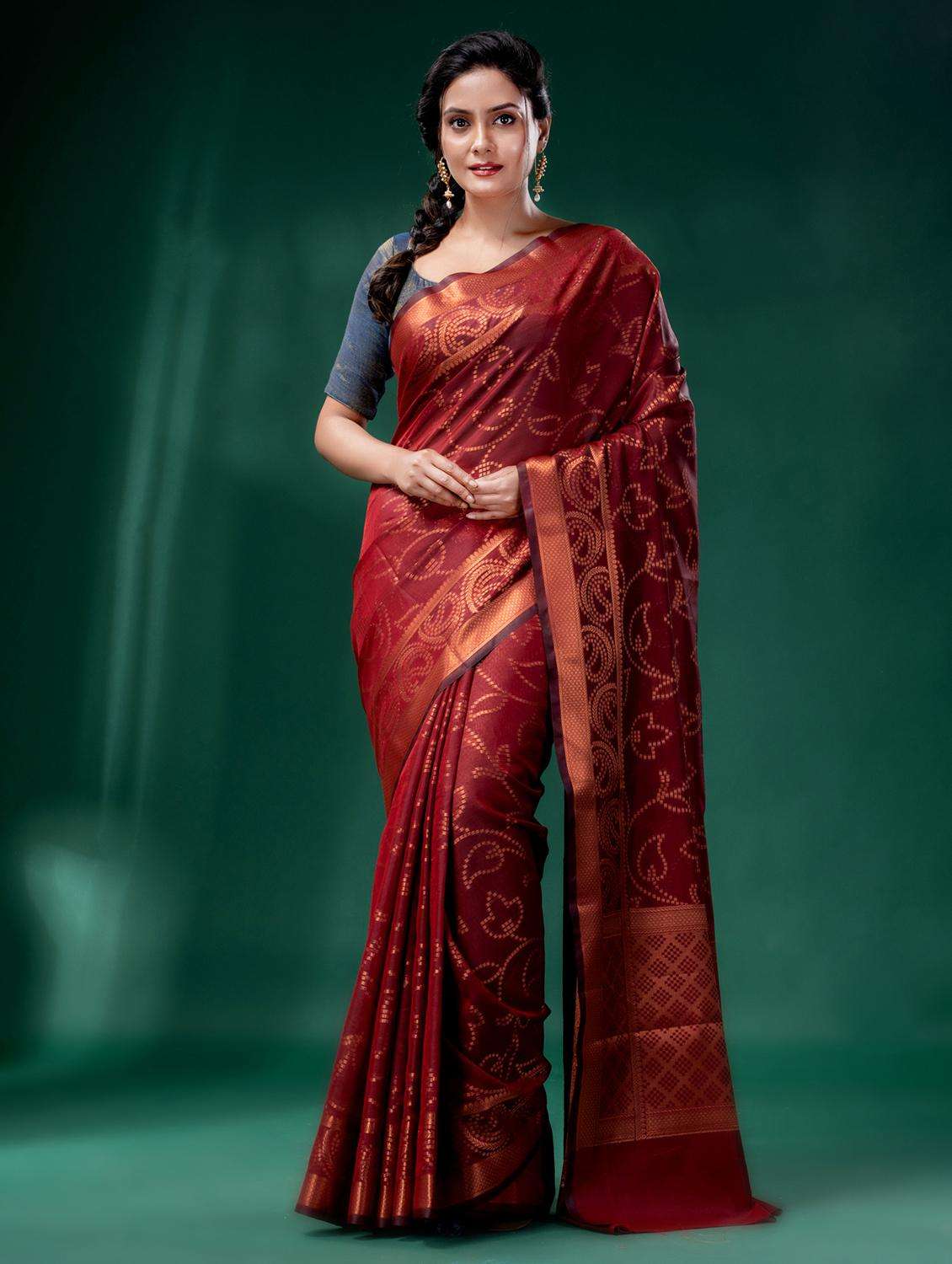 women self design southern silk saree with blouse - 22043949 -  Zoom Image - 0