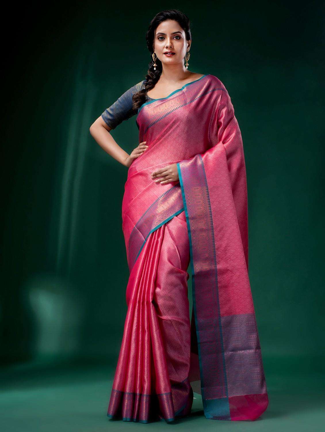 women self design kanjivaram saree with blouse - 22043953 -  Zoom Image - 0