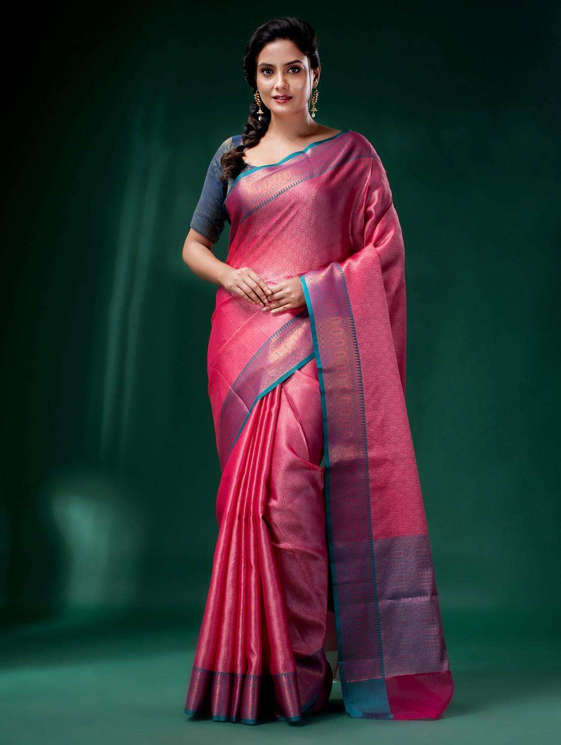 women self design kanjivaram saree with blouse - 22043953 -  Standard Image - 3