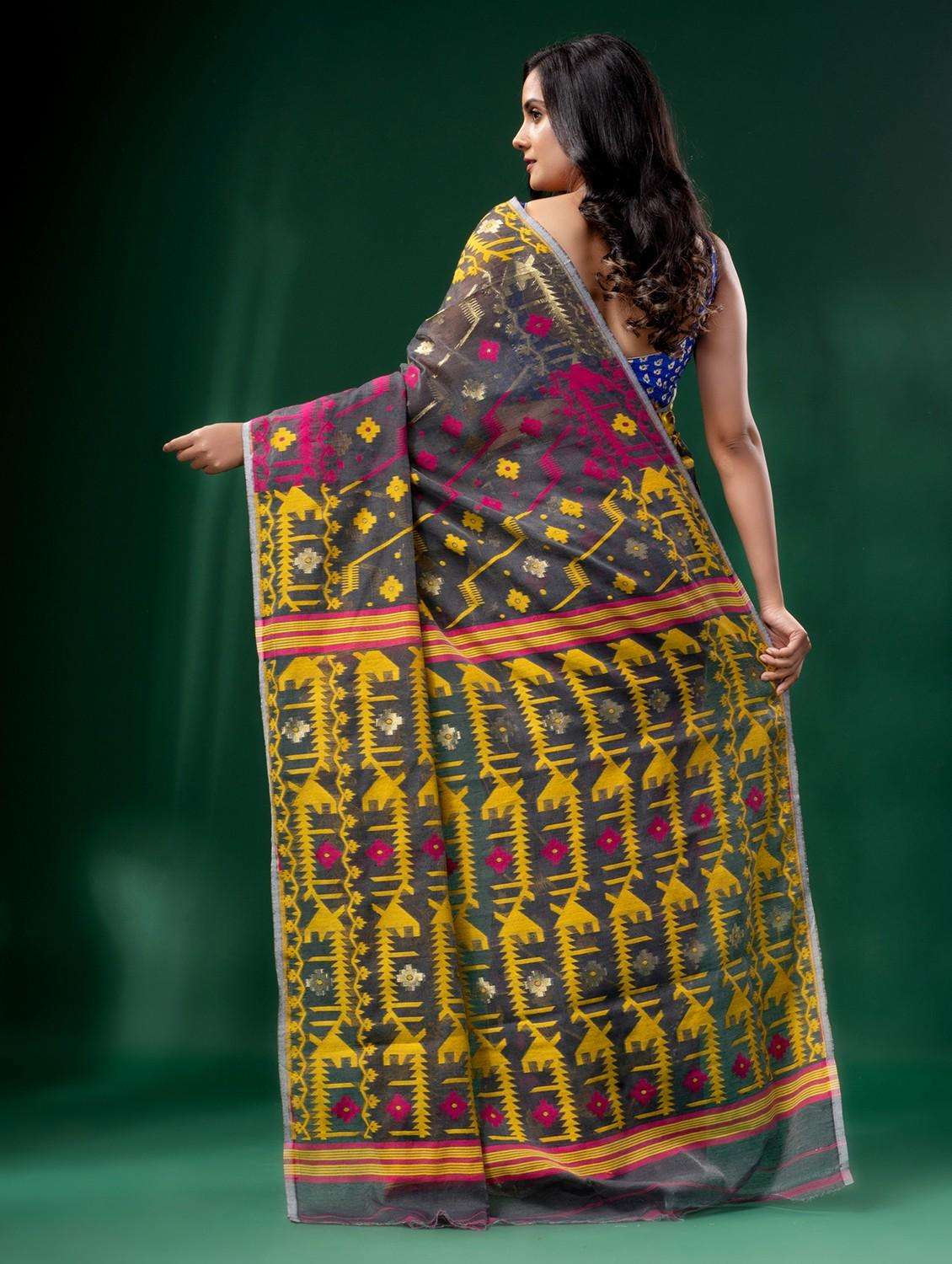 women self design jamdani saree with blouse - 22043957 -  Standard Image - 3