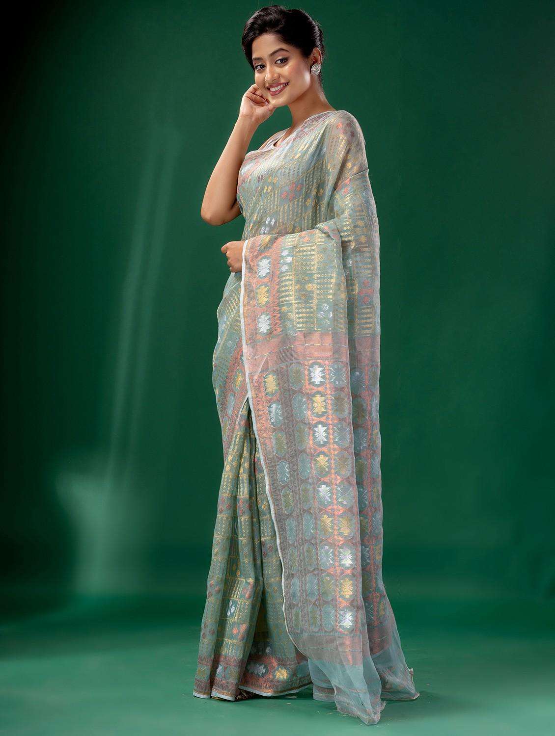 women self design handloom saree with blouse - 22043965 -  Standard Image - 3