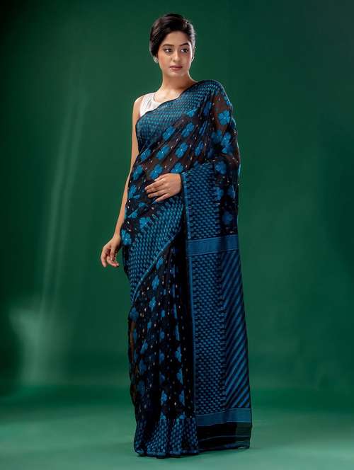 women self design jamdani saree with blouse - 22043968 - Standard Image - 0