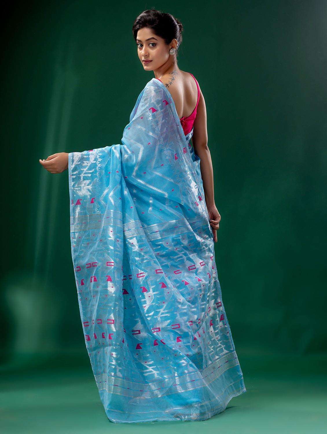 women self design jamdani saree with blouse - 22043975 -  Standard Image - 3