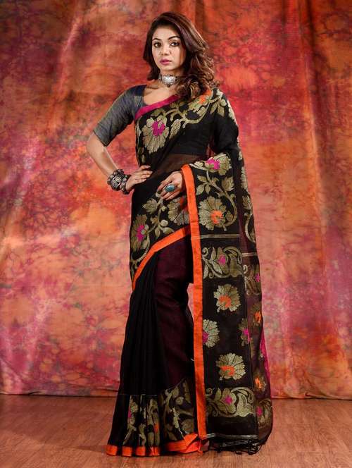 women self design handloom saree with blouse - 22043989 - Standard Image - 0