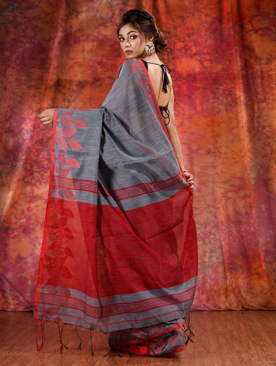 women self design handloom saree with blouse - 22044014 -  Standard Image - 3