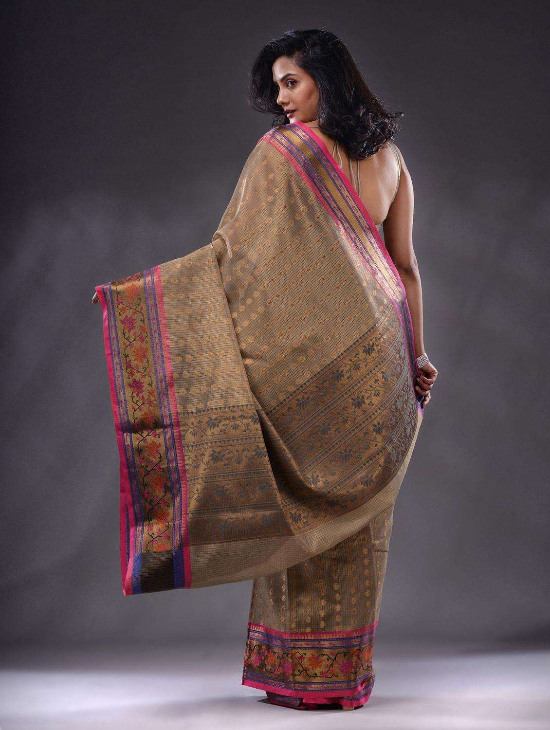 women self design bordered saree with blouse - 22044046 -  Standard Image - 3