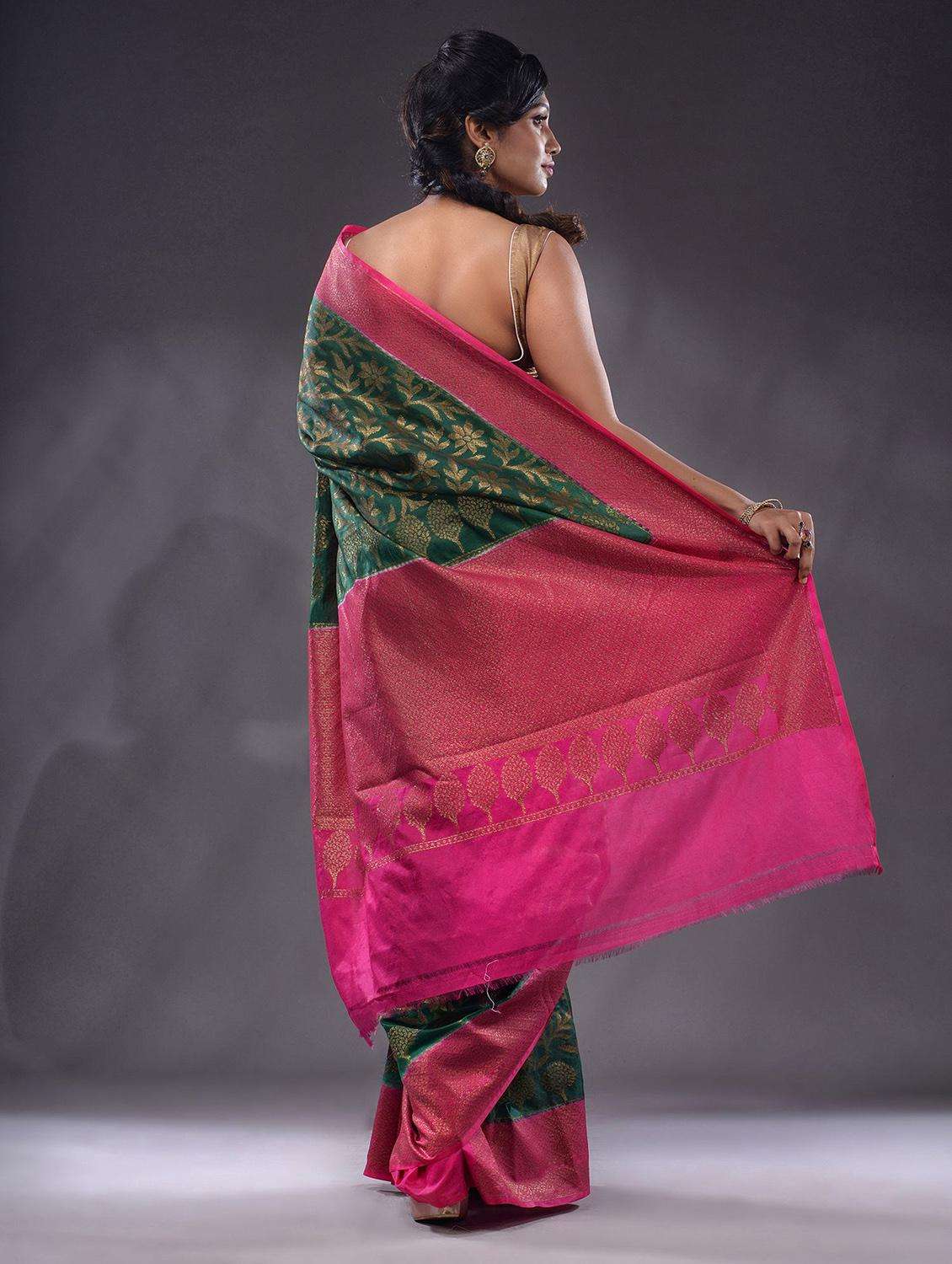 women self design bordered saree with blouse - 22044049 - Standard Image - 3