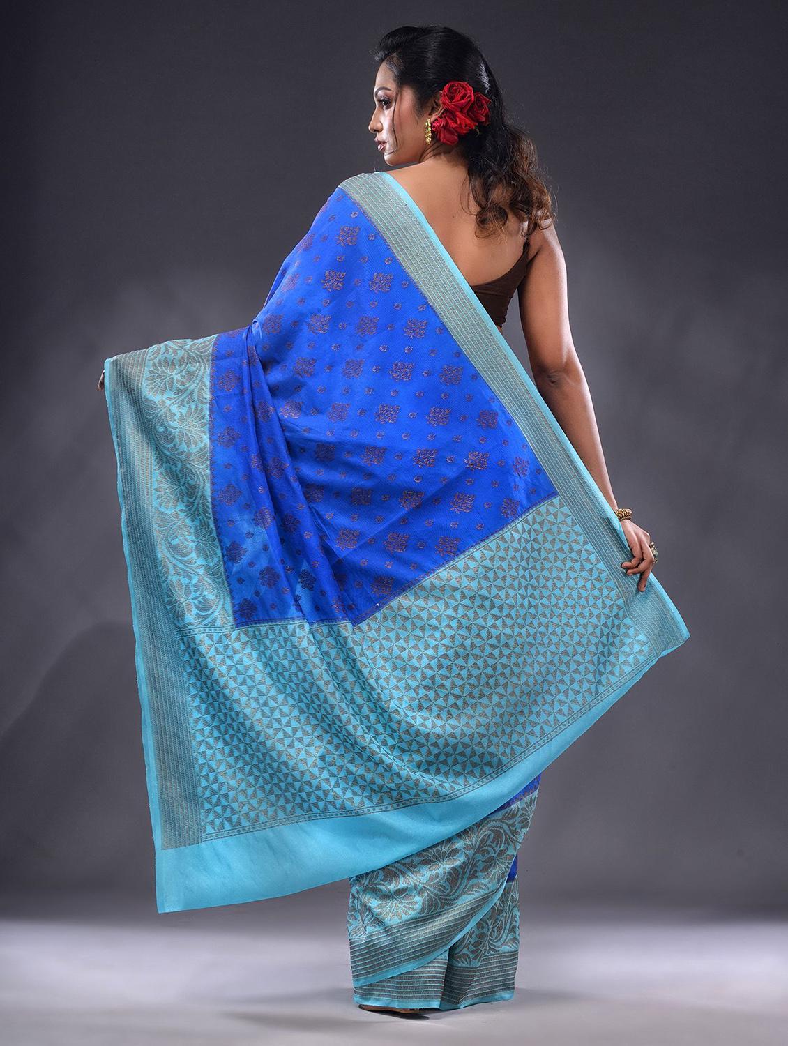 women self design bordered saree with blouse - 22044056 - Standard Image - 3