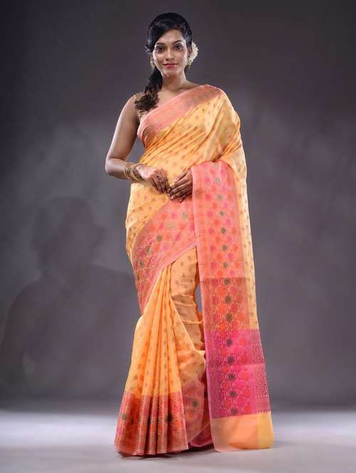 women self design bordered saree with blouse - 22044064 - Standard Image - 0