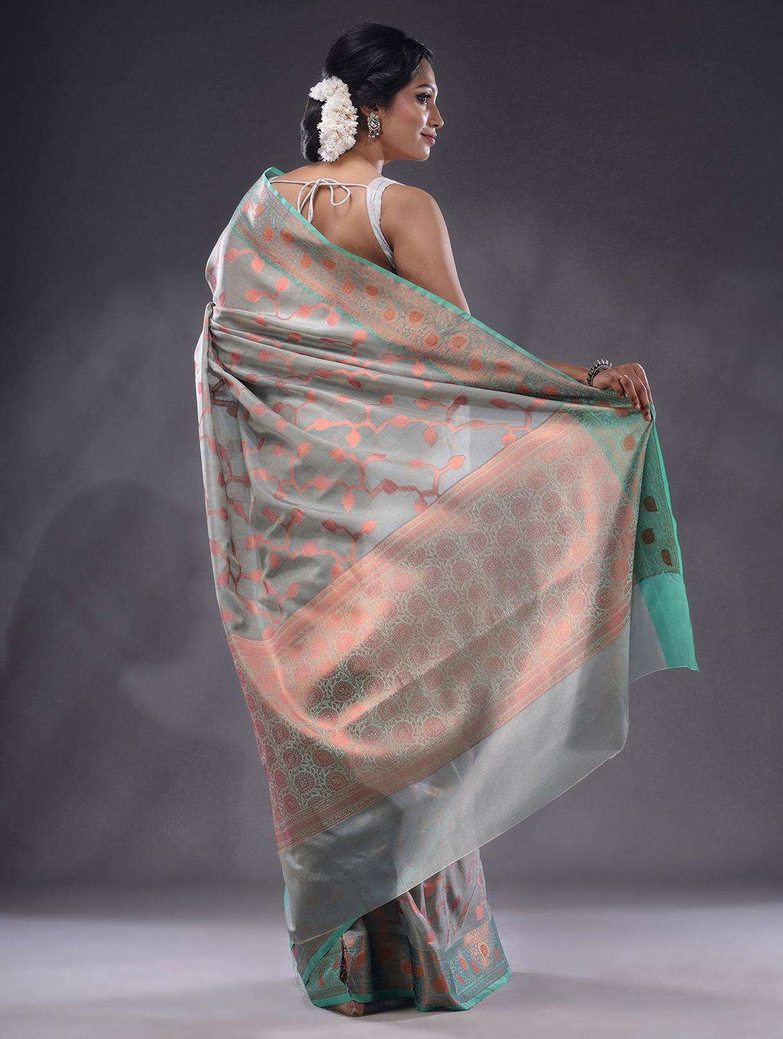 women self design banarasi saree with blouse - 22044071 -  Standard Image - 3