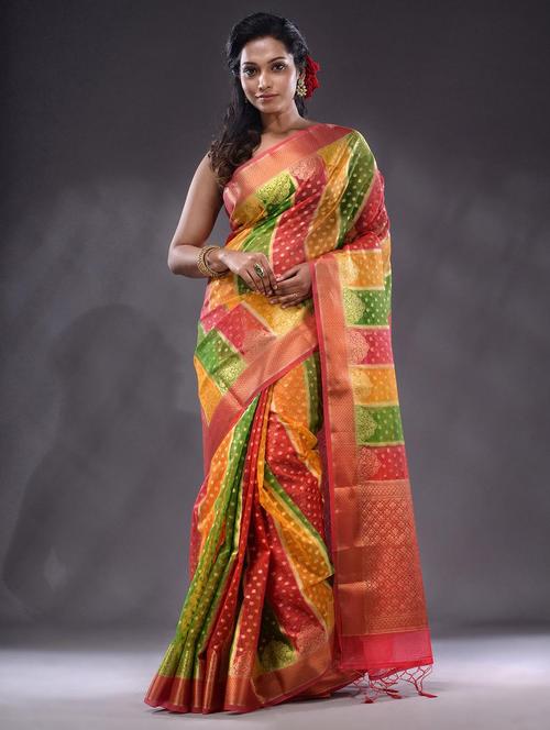 women self design handloom saree with blouse - 22044093 -  Standard Image - 0