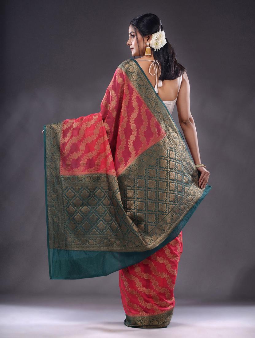 women self design bordered saree with blouse - 22044099 - Standard Image - 3