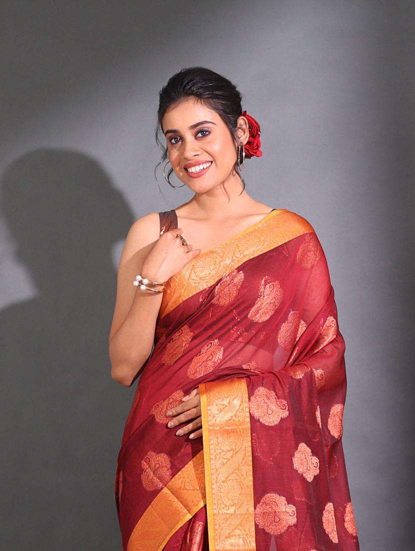 women self design bordered saree with blouse - 22044136 -  Standard Image - 3