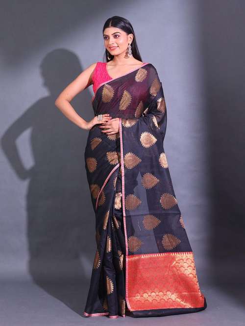 women self design chanderi saree with blouse - 22044145 -  Standard Image - 0