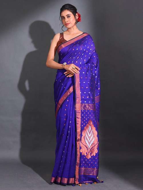 women self design chanderi saree with blouse - 22044192 -  Standard Image - 0