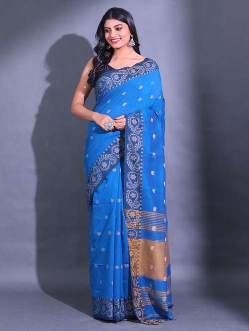 women self design chanderi saree with blouse - 22045661 -  Standard Image - 0