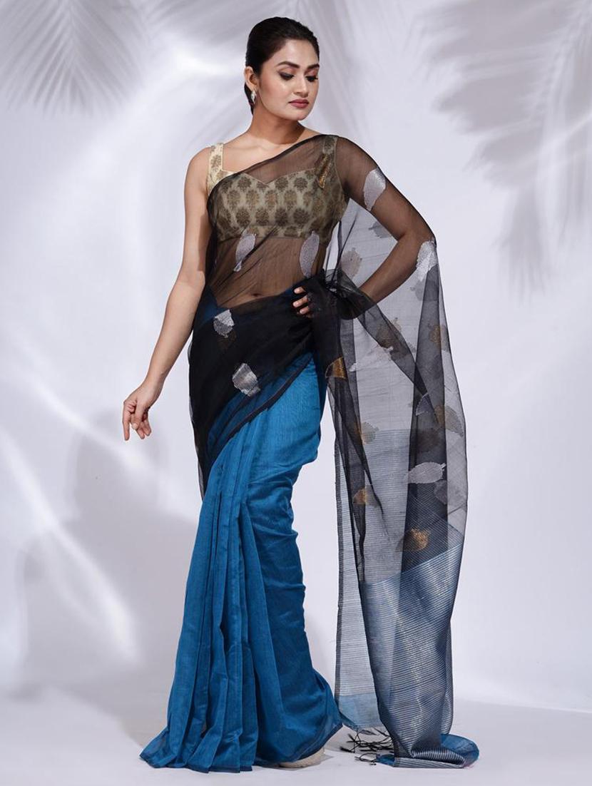 women self design half & half saree with blouse - 22045673 - Standard Image - 3