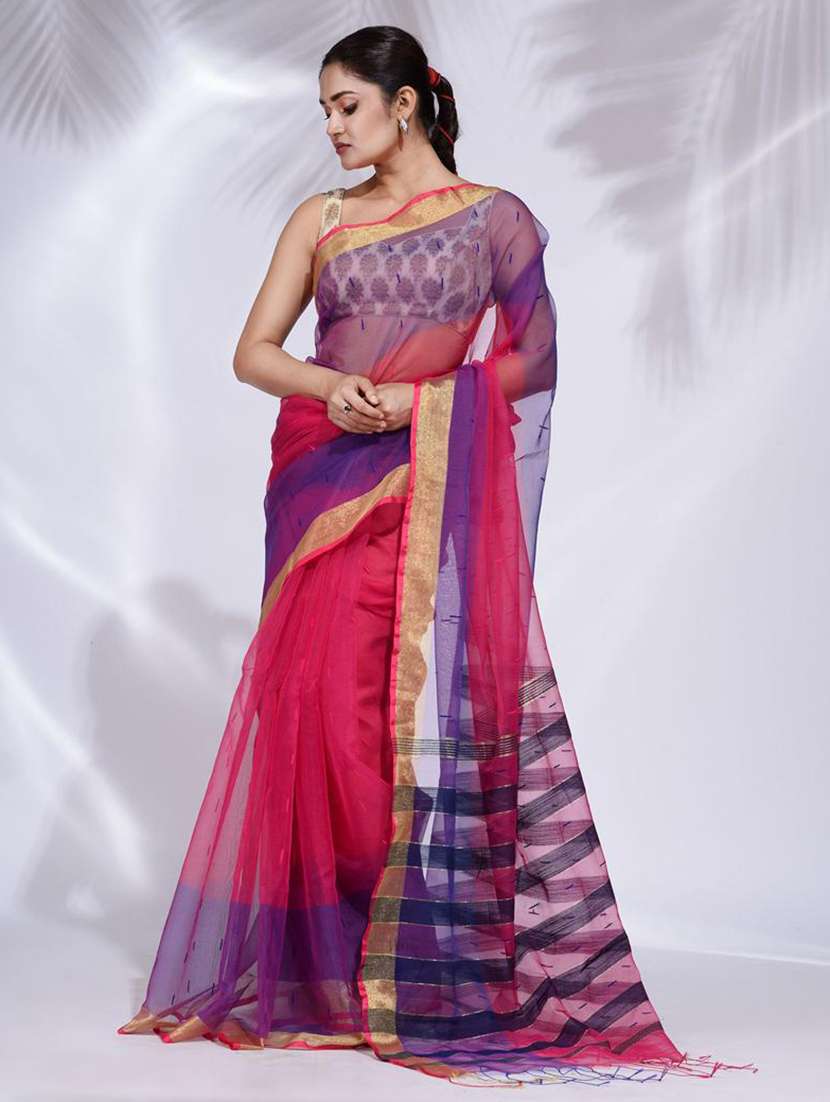 women self design handloom saree with blouse - 22045679 -  Standard Image - 3