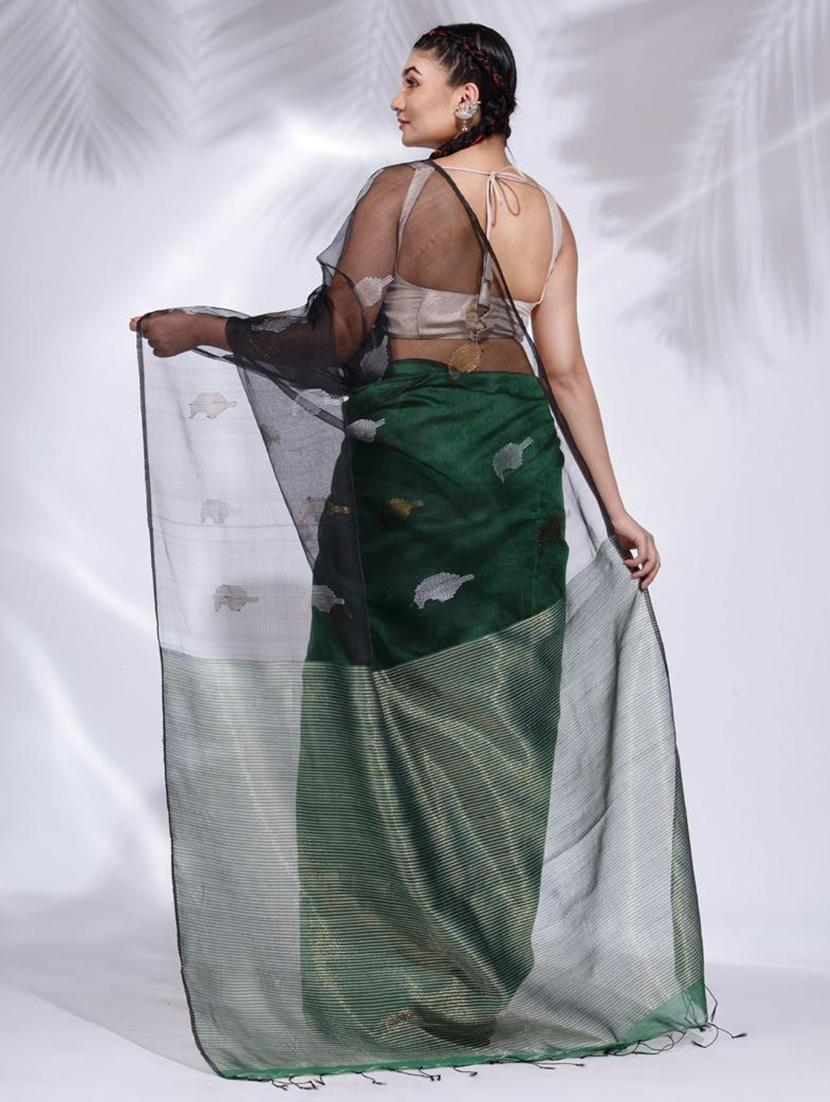 women self design half & half saree with blouse - 22045682 - Standard Image - 3