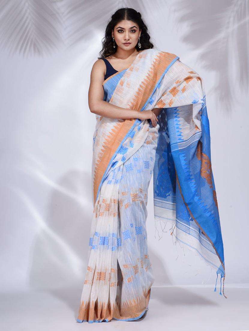women self design handloom saree with blouse - 22045684 - Zoom Image - 0