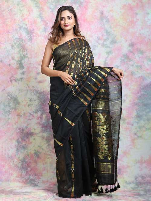 women self design tant saree - 22045706 - Standard Image - 0