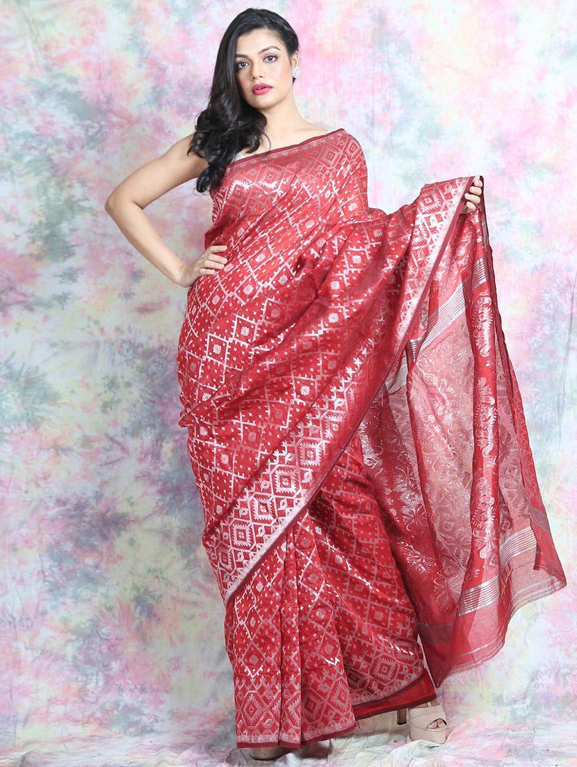 women self design chanderi saree - 22045730 -  Zoom Image - 0