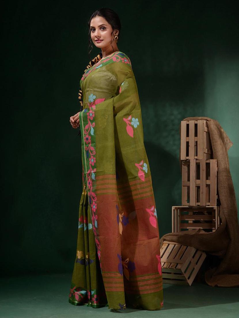 women self design handloom saree with blouse - 22045763 - Standard Image - 3