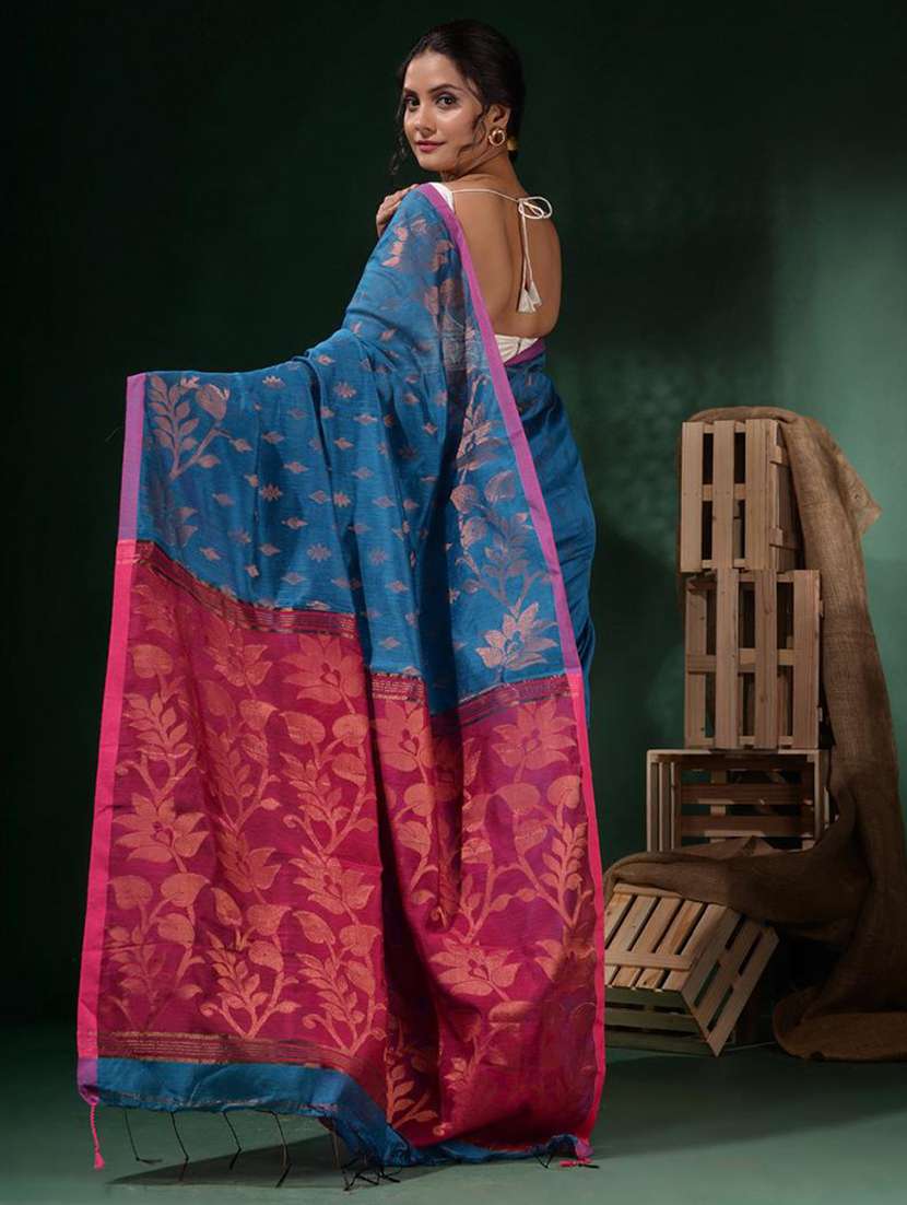 women self design handloom saree with blouse - 22045768 -  Standard Image - 3