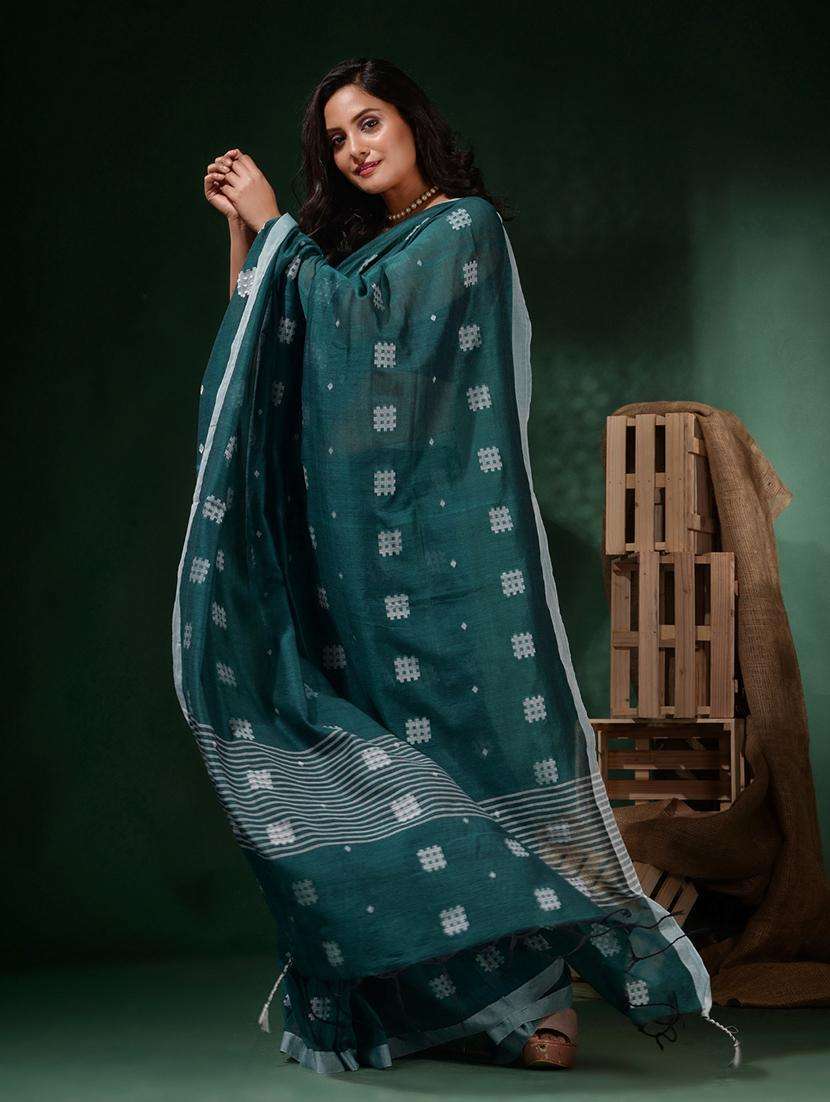 women self design handloom saree with blouse - 22045775 -  Standard Image - 3
