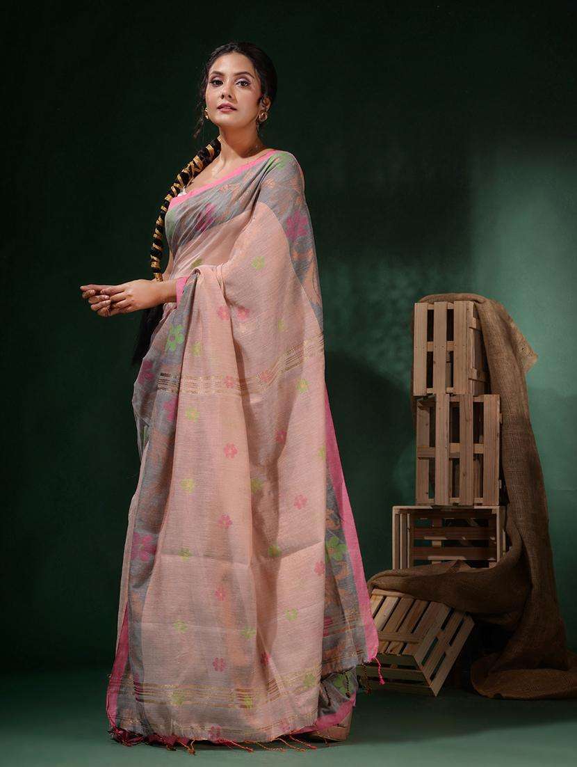 women self design handloom saree with blouse - 22045780 -  Standard Image - 3