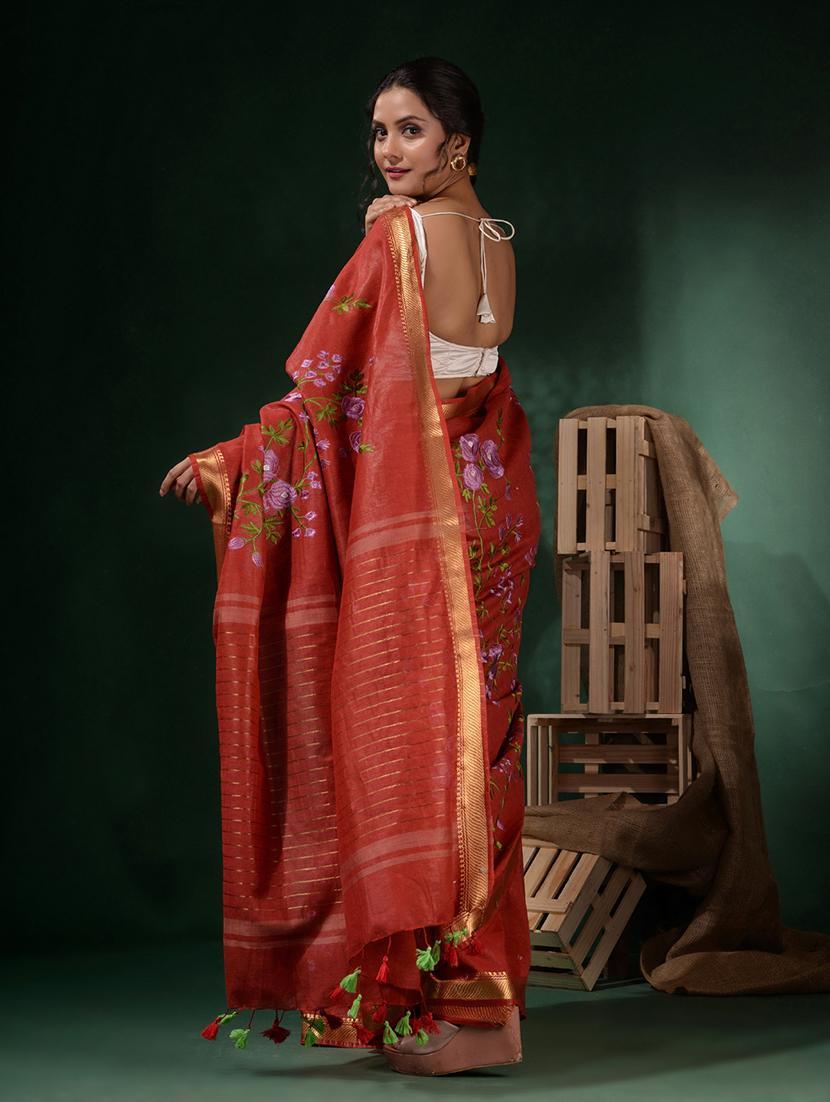 women floral printed saree with blouse - 22045785 - Standard Image - 3