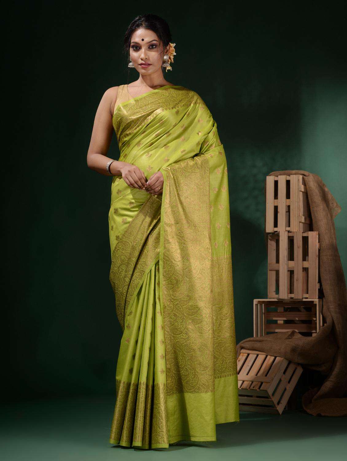 women self design banarasi saree with blouse - 22045811 -  Standard Image - 3