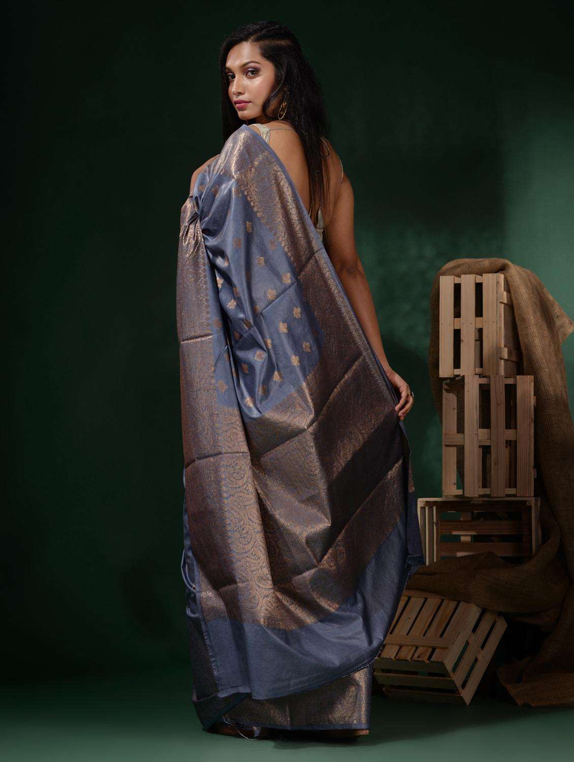 women self design banarasi saree with blouse - 22045812 -  Standard Image - 3