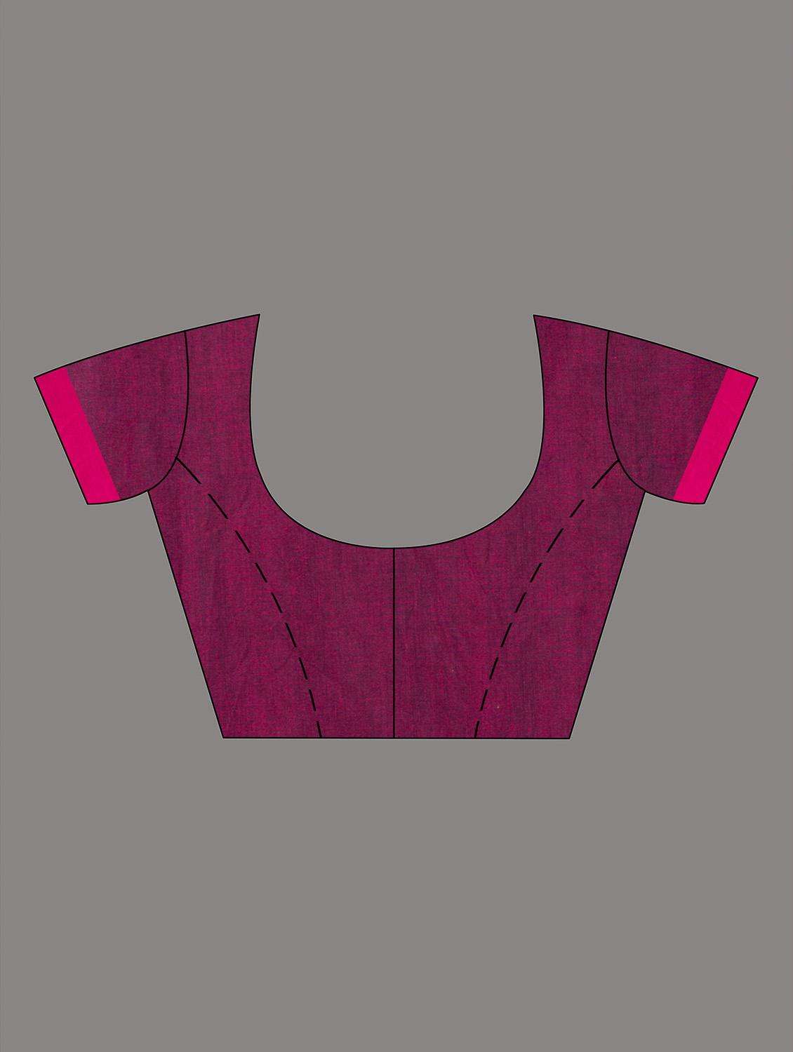 women solid handloom saree with blouse - 22045844 -  Standard Image - 3