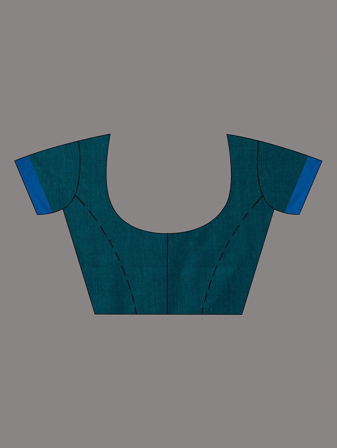 women solid handloom saree with blouse - 22045849 - Standard Image - 3