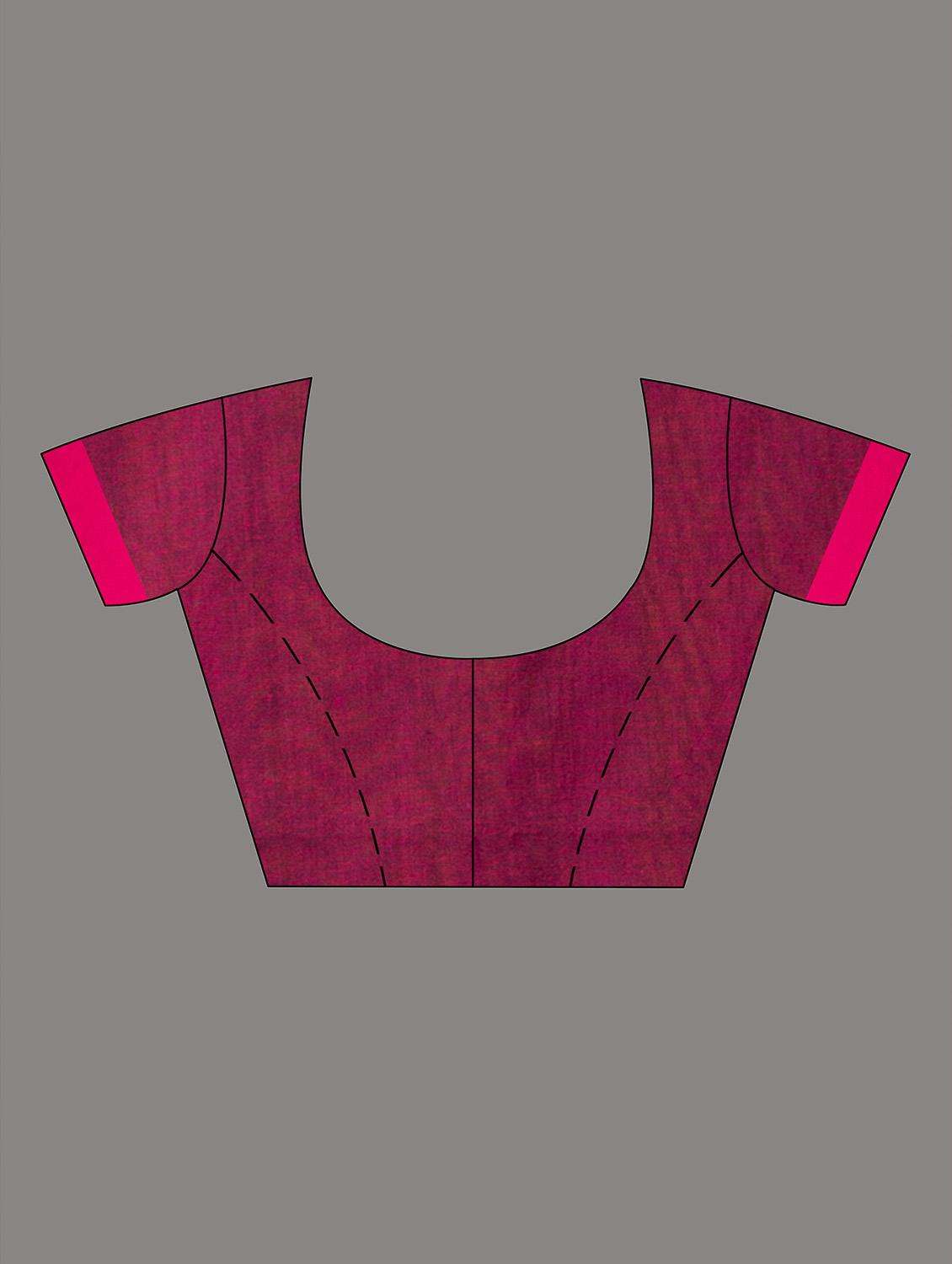 women solid handloom saree with blouse - 22045850 -  Standard Image - 3