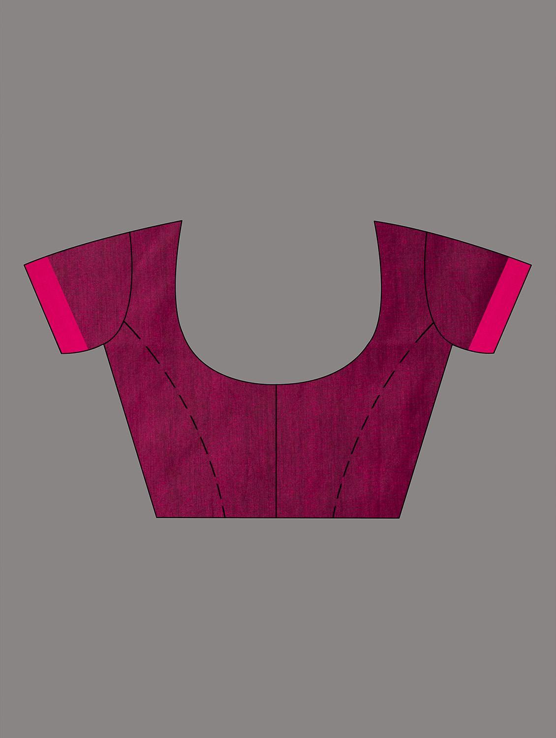 women solid handloom saree with blouse - 22045851 - Standard Image - 3